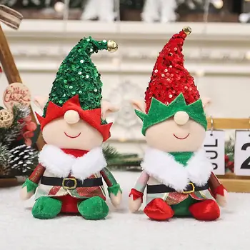 Elf de crăciun Păpușă de Vacanță Festive Elf Decoratiuni Adorabil Chip Gnome Pluș Ornamente cu Paiete pentru Acasă de Crăciun