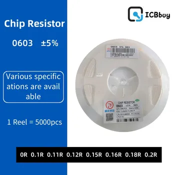 5000pcs SMD 0603 1/8W 0 ohm ~ 10M ohm chip rezistor de 5% 0R 0.1 R 0.11 R 0.12 R 0.15 R 0.16 R 0.18 R 0.2 R