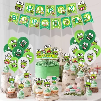Broasca verde Temă Petrecere de Aniversare Decor Broasca Fată Băiat Ziua de naștere Petrecere de Vară Frog Baby One 1 2 3 Consumabile Partid Ziua de nastere
