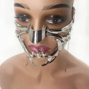 Noua Nisa de Design în Formă de Lichid Inel de Buze Mască de Modă sexy Cercei Set Reglabil Cosplay Petrecere elemente de Recuzită