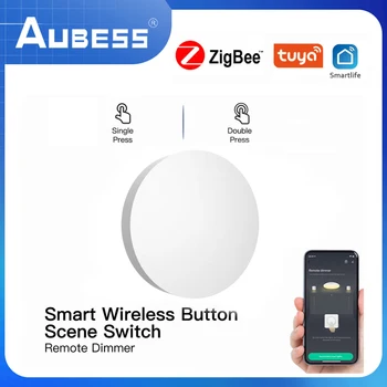Aubess ZigBee Butonul Scenă Comutator Multi-scena Hidraulic Smart Switch Alimentat de la Baterie Functioneaza Cu Tuya de Viata Inteligente Dispozitive Zigbee