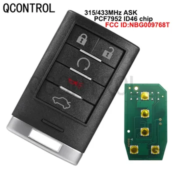 QCONTROL 5 Buton 315 MHZ/433MHz Inteligent de Card Inteligent de la Distanță Cheie Pentru Cadillac SRX,XTS,ATS 2010 2011 2012 2015 NBG009768T