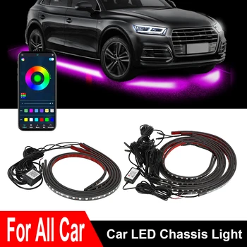 Rezistent la apa Șasiu Auto Neon Atmosferă de Lumină APP de Control RGB Multicolor LED Strip Masina UnderglowLED Lumina Auto-styling Universal
