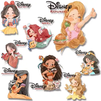 Disney Princess Autocolante de Desene animate de Fier pe Patch-uri Aplicatiile de Pânză Ușor de Utilizat, Accesorii Decor Aplicatii