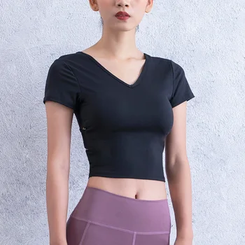 Maneci scurte Cu Sutien Sport Femei Tricou Sport Femei haine Sport Pentru Fitness, care Rulează fără Sudură Yoga Top Femei Antrenament de Sus T-shirt