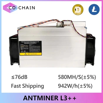ANTMINER L3++( Cu alimentare )Scrypt Litecoin Miner 580MH/s LTC Veni cu Doge Coin Mining Rig ASIC Miner Decât ANTMINER L3