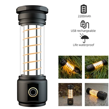 Retro Felinar Camping USB Reîncărcabilă Lanterne LED-uri Super-Luminoase Agățat Cort de Urgență Lămpi pentru Camping, Drumeții, Pescuit