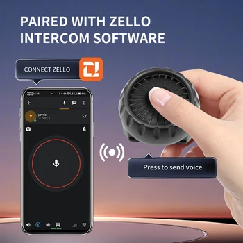 Hands-Free Asv Walkie Talkie Butonul Bluetooth-Compatibil Wireless Microfon Difuzor cu Curea Portabile pentru ZELLO