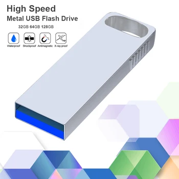 USB Flash Drive 32GB Metal Pen Drive 64GB Pendrives 128gb Impermeabil Stick USB 2.0 Memory Stick флешка usb