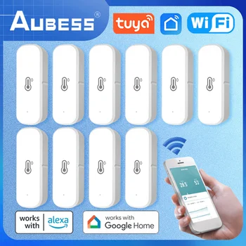 AUBESS Tuya Smart Wifi de Acasă de Temperatură Și Senzor de Umiditate de Lucru Cu Alexa Si Google Asistent Acasă Smartlife Nu Hub Necesare