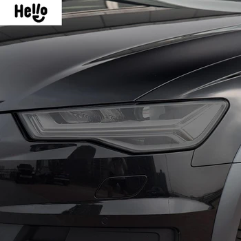 Pentru Audi A6 C7 4G S6 RS6 2012-2018 Masina Faruri Folie de Protectie Negru Afumat Tentă Folie de Vinil Transparent TPU Autocolant
