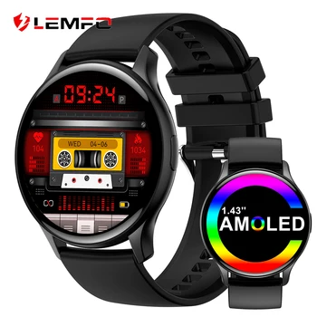 LEMFO AMOLED ceasuri inteligente pentru bărbați IP68 impermeabil Bluetooth apel NOU smartwatch pentru femei 260mAh 1.43 inch 466*466 HD