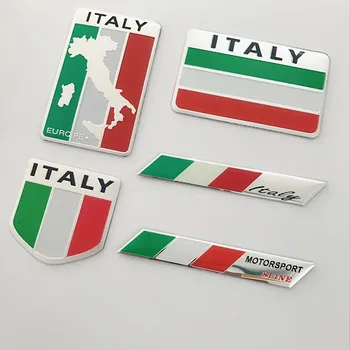 1X Aluminiu Italia Drapelul, Emblema, Insigna de Styling Auto Autocolant Decal pentru Ferrari, Maserati, Lamborghini, Alfa Romeo, Fiat, Chevrolet, Honda