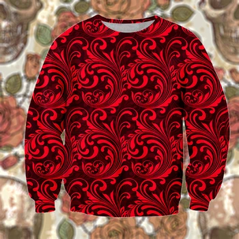 IFPD Nou 3D Red Florale Imprimare Pulover Noutate Model Paisley Weatshirts Bărbați/femei de Moda Pulover Vrac Furnizor en-Gros