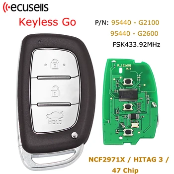 Ecusells PN: 95440-G2100 95440-G2600 Keyless-Go FSK433.92 MHz Telecomanda Cheie HITAG 3 / 47 Cip HY22 pentru Hyundai IONIQ 2019