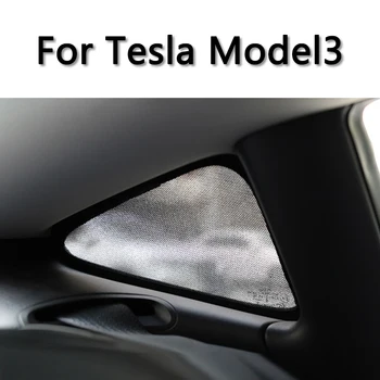 2 buc pentru Tesla Model 3 Masina Geam Lateral Triunghi Parasolar Fata-Spate Protectie solara Izolare Termică Triunghi parasolar Protector