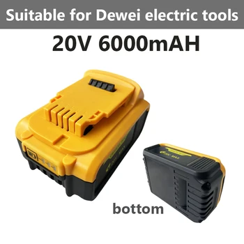 Potrivit pentru Dewei scule electrice 20v 6000MAH MAX XR DCB205 DCD74 DCB201 DCG412 DCD740 DCB203 de încărcare și de înlocuire a bateriei