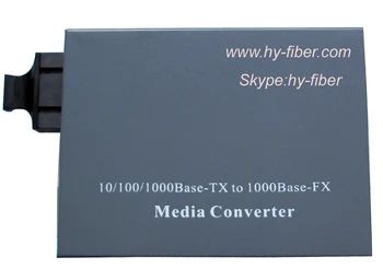 Media Converter 10/100/1000M SM Dual Fibre 1310nm 20km SC port și un port RJ45