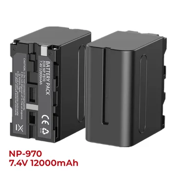 NP-F970 NP-F960 NP-F930 NP-F950 12000mAhBateria de SubstituiçãoCompatívelcom Sony DCR-VX2100,FDR-AX1,HDR-AX2000,HDR-FX7,HVL-LBPB
