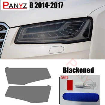 TPU Faruri Auto Fum Negru/Transparent Față de Lumină Folie de Protecție Autocolant Decal Pentru Audi A8 2014-2021 Exterior Accesorii