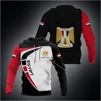 Nume personalizat Egipt Emblema Model de Hanorac Unisex Vrac Moda Bluze Băieți și Fete Haine Casual Supradimensionate Streetwear