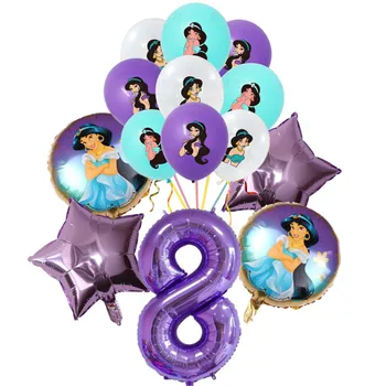 15buc Disney Aladdin Jasmine Printesa Balon Folie Happy Birthday Party Consumabile Decor Copil de Dus Copilul Faovr Violet Ballon