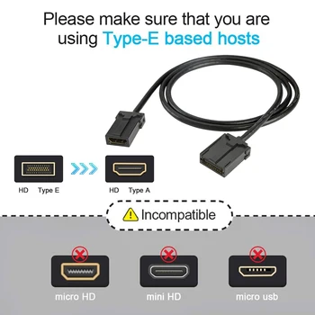 Video auto Cablu Tip E de La Un Bărbat HD Audio-Video Cablu Tip E Pentru O Femeie compatibil HDMI Cablu Adaptor pentru Vehicule Automobile