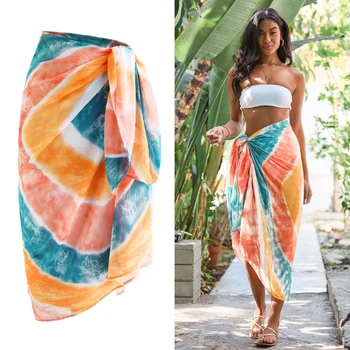 Sarong-costum de Baie de Acoperire pentru Femei Usoare Long Beach-Tie-Wrap Fusta Sexy Bikini Imprimate Eșarfă Costum de Baie de Jos