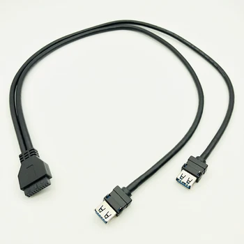 USB 3.0 20Pin Panoul Frontal Cablu USB3.0 Hub USB 3.0 Dual Port USB 3.0 de sex Feminin pentru Placa de baza 20 Pini Antet Conector Cablu Adaptor