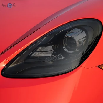 Masina Faruri Folie de Protecție Stop Fumat Tentă Neagră Folie de Vinil Transparent TPU Autocolant Pentru Porsche 718 Boxster Cayman GTS