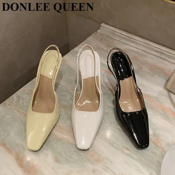 2023 Moda Primavara Sandale Sandale Femei Jumătate Folie Bareta Designer De Pantofi Cu Toc Elegante, Feminine Pompe Rochie De Petrecere Mujer