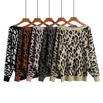 Knitwears Femei Pulover Mujer Pulovere femei, pulovere toamna ierni scape batwing haina jacquard grele leopard tricoturi