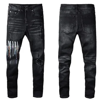 Blugi barbati Vopsit Pantaloni Casual Y2K Pantaloni pentru Bărbați, Design High-end pentru Bărbați