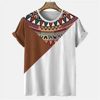 Vintage pentru Bărbați T-Shirt Topuri de Vara Barbati Indian Grafic Îmbrăcăminte Etnice O-Gât Supradimensionate Îmbrăcăminte 2023 Om Tricouri Tricouri Casual Nou