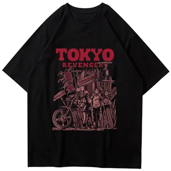 HX Tokyo Răzbunătorul Negru de Bumbac T-Shirt Japonia Anime 3D Imprimate Topuri Ryuguji Ken Casual Stil Harajuku Teuri Teu Negru