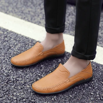Barbati din piele Pantofi slip on Brand de Lux Italian Casual Barbati Mocasini Mocasini Respirabil Negru de Conducere designer de pantofi pentru bărbați